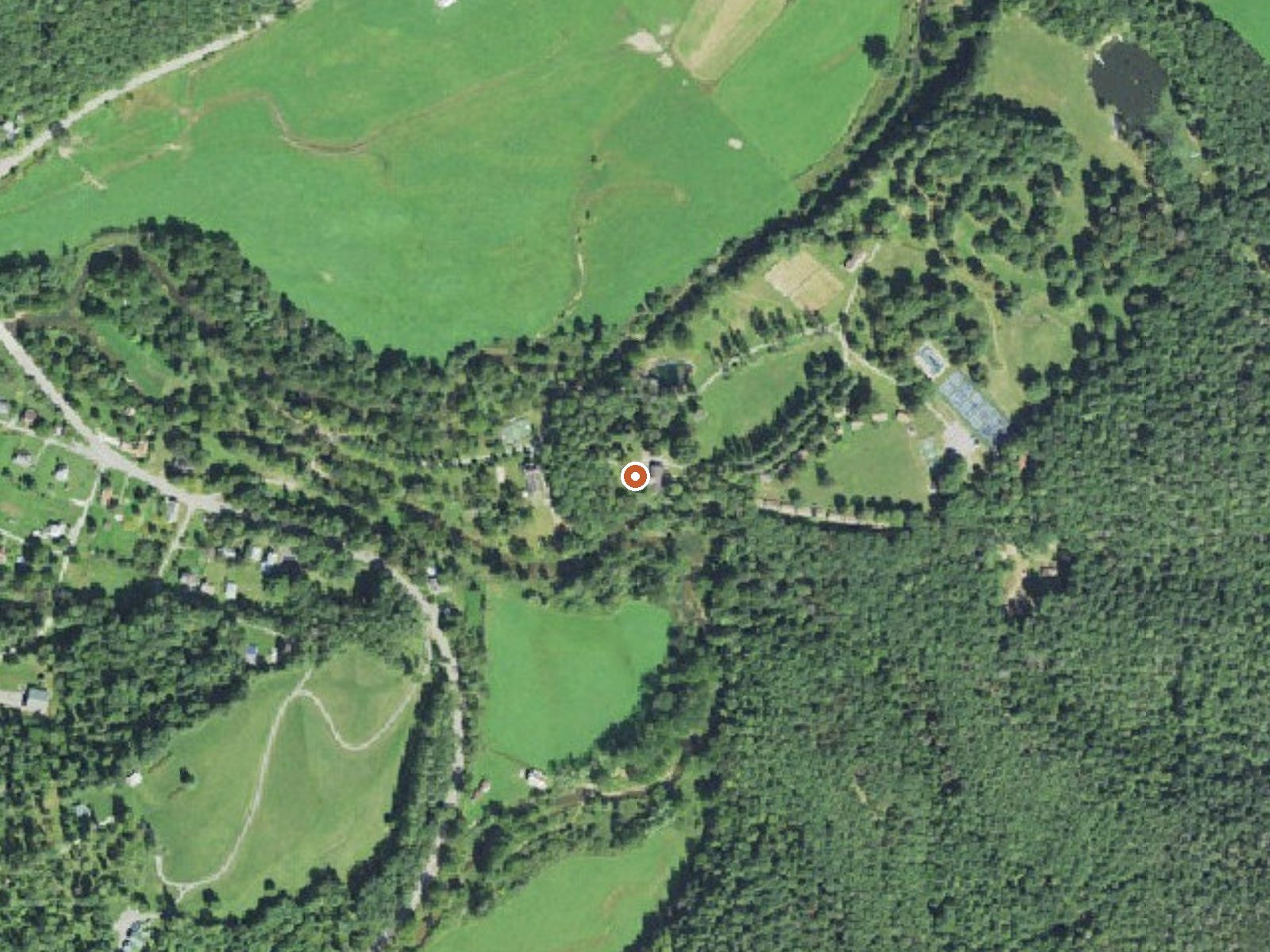 Aerial view of the ground around Minnehaha Springs