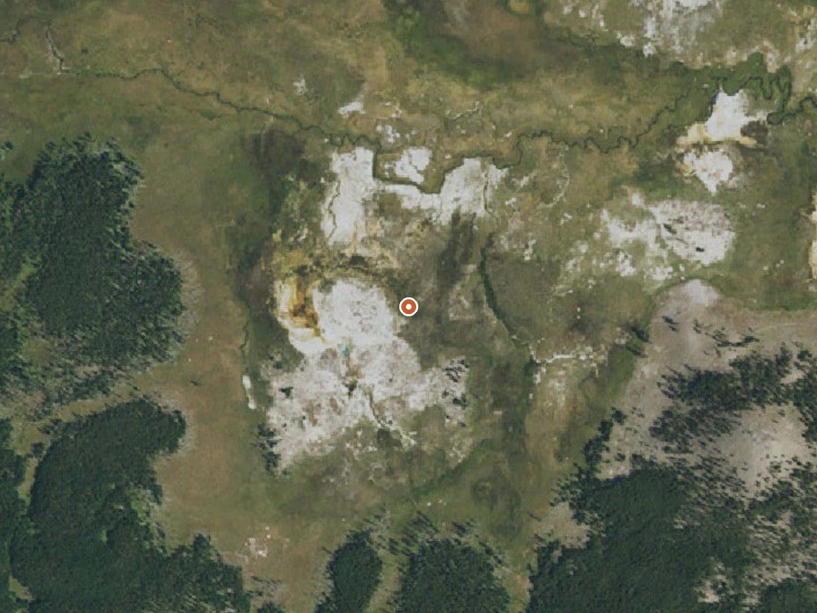 Aerial view of the ground around Queens Laundry