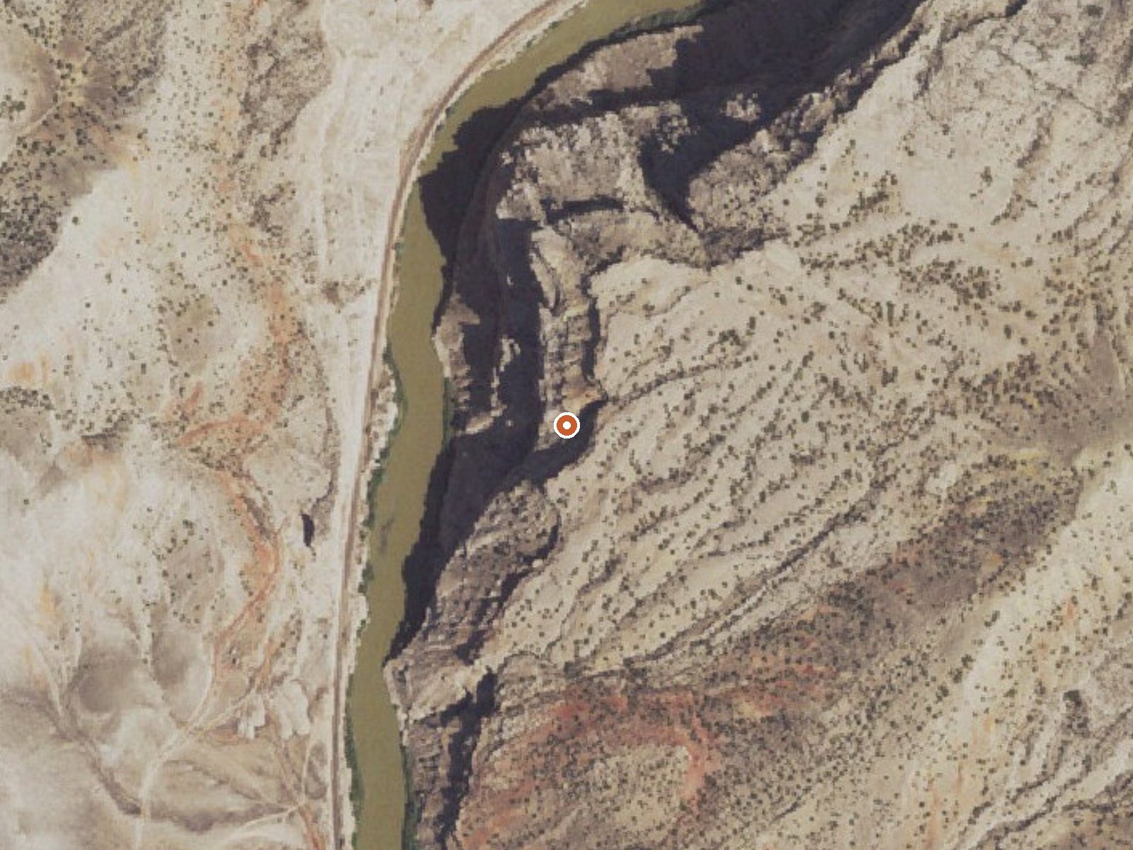 Aerial view of the ground around Sheep Mountain Springs