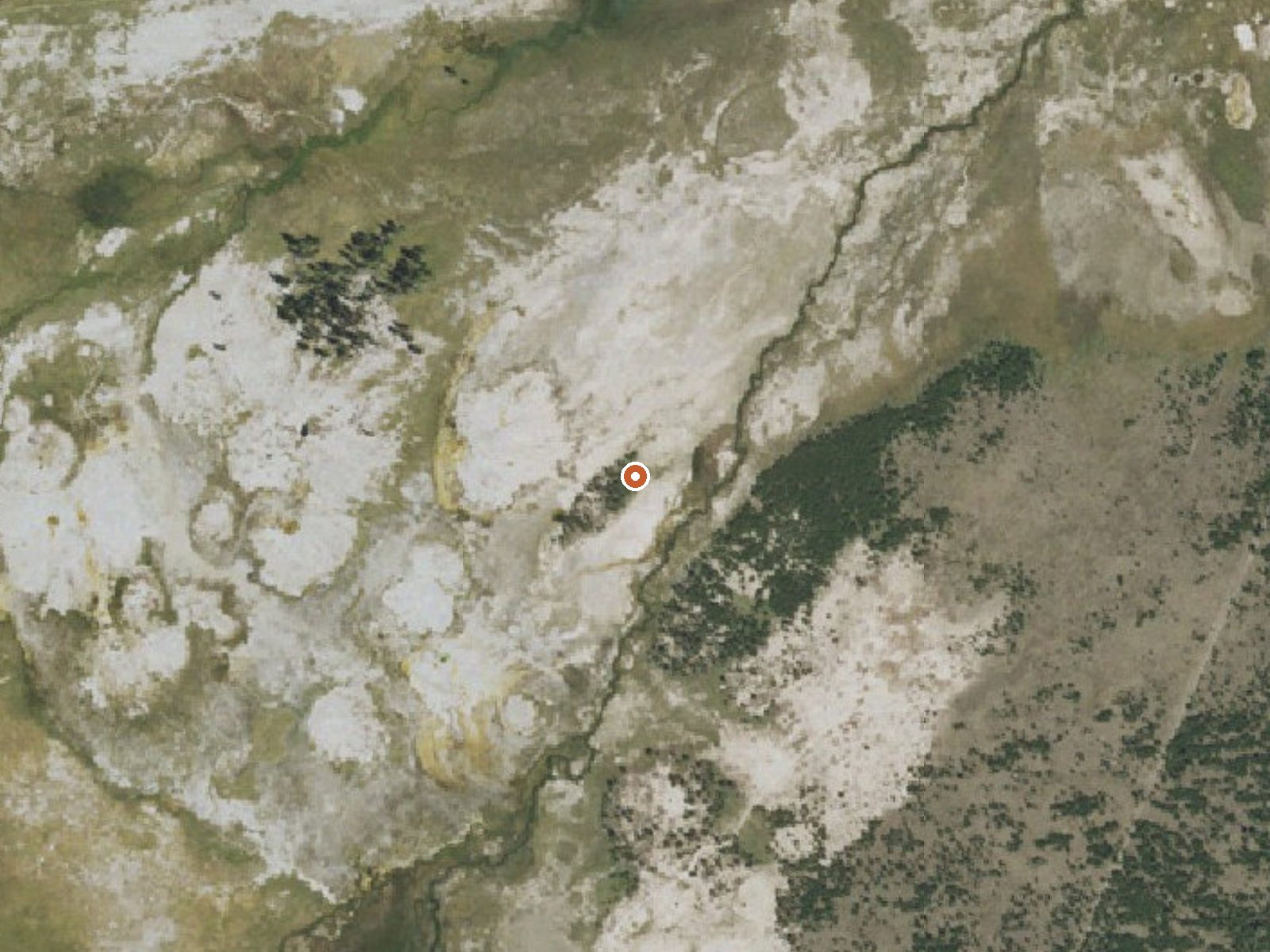 Aerial view of the ground around Springs On Fairy Creek